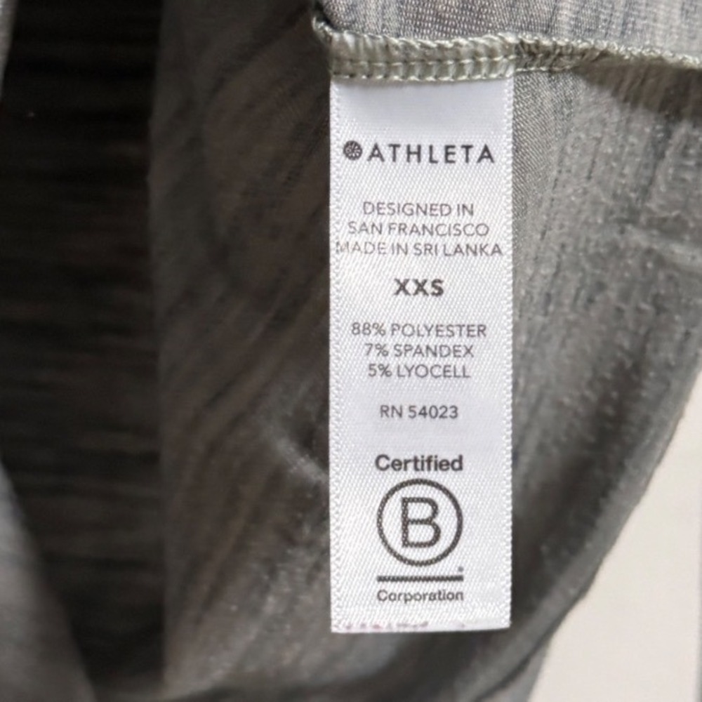 Athleta Womens XXS Grey Space Dye Long Sleeve Boat Neck Relaxed Top - Picture 3 of 4